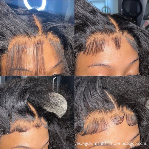 Cheap Loose Deep Wave Mink Brazilian Cuticle Aligned Pre Plucked Human Hair Full Hd Swiss Lace Front Closure Wig For Black Women